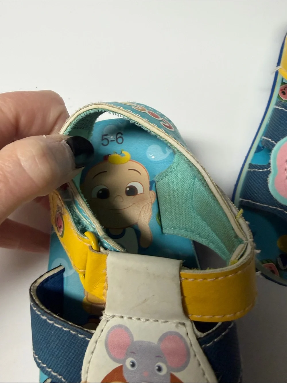 Children's Blue & Yellow Animal Character Sandals